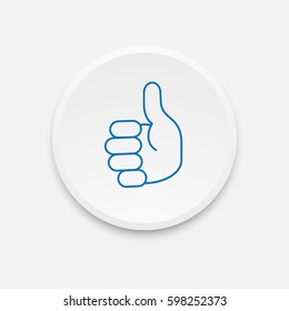 Thin line hand icon. Vector illustration.