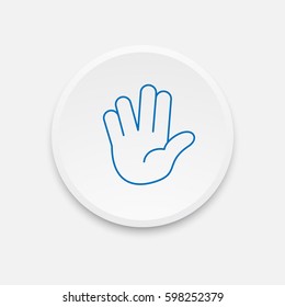 Thin line hand icon. Vector illustration.