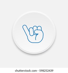Thin line hand icon. Vector illustration.