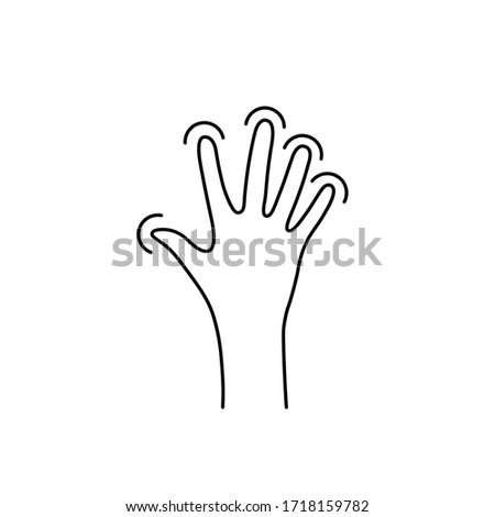 thin line hand like tactile sensations. stroke flat style trend modern lineart logo graphic art design element isolated on white background