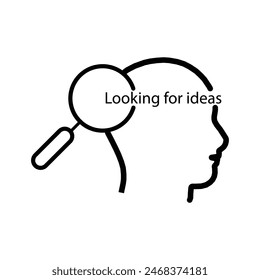 thin line head like insight yourself black icon. flat linear simple neuroscience logotype graphic stroke art pictogram design web element isolated on white.