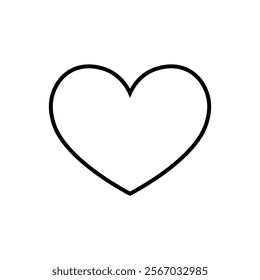 Thin line heart romantic love line art icon for dating apps and websites