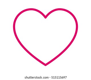 Thin line heart / romantic love pink line art vector icon for dating apps and websites