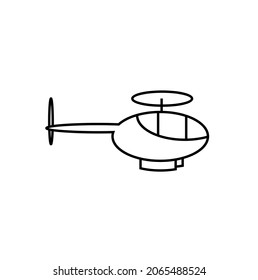 Thin line helicopter icon isolated on white background