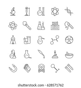 Thin line hemistry vector icons set for your design