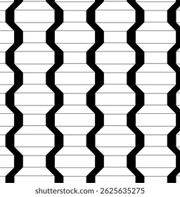 Thin line hexagon Abstract geometric pattern with lines, rhombuses A seamless background. Vector graphic line illustration. Black and white abstract vintage 1920.

