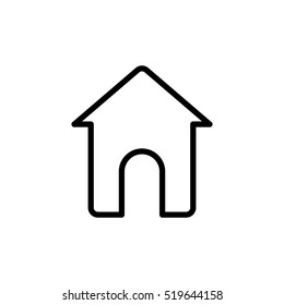thin line home, house icon on white background