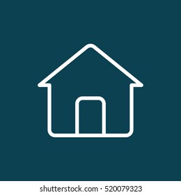 thin line home, house icon on white background