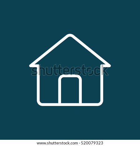 thin line home, house icon on white background