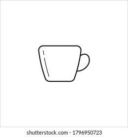 thin line hot cup icon on white background