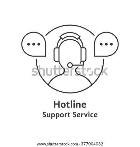 thin line hotline icon. concept of ask, ui, tech, callback, crm, faq, feedback, e-commerce, man work. isolated on white background. flat style trend modern brand logotype design vector illustration