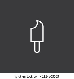 thin line ice cream icon on dark background