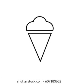 thin line ice cream icon on white background
