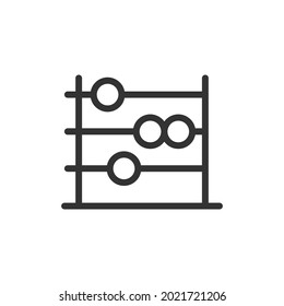 Thin line icon of abacus. Vector outline sign for UI, web and app. Concept design of abacus icon. Isolated on a white background.