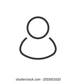 Thin line icon of account. Vector outline sign for UI, web and app. Concept design of account icon. Isolated on a white background.
