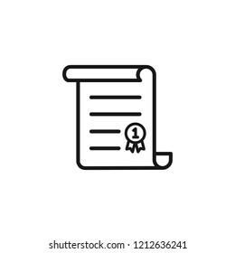 Thin line icon of Achievement, Trophy, Champion. Editable vector stroke 64x64 Pixel. 