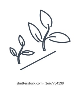 Thin line icon agriculture, growing plants