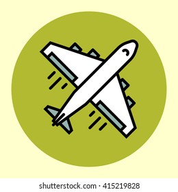 Icono de línea delgada. Aviones. Sencilla Ilustración Moderna De Estilo Redondo Vector De Color.