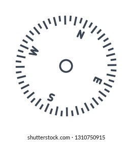 thin line icon airplane, ship instrument, compass, information about direction