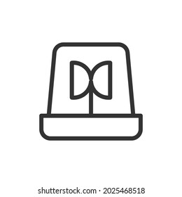 Dünne Linie Symbol des Alarms. Vektorgrafik-Zeichen für Benutzeroberfläche, Web und App. Konzeption des Alarmsymbols. Einzeln auf weißem Hintergrund.