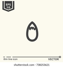 Thin line icon - almond. EPS 10 Isolated object