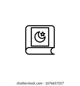 Thin line icon Al-Qur'an , Al-Qur'an Sign/Symbol Vector Illustrator Graphic Design on White Background