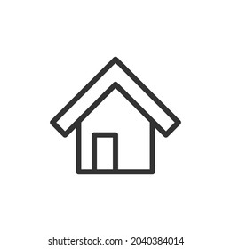 Thin line icon of apartment. Vector outline sign for UI, web and app. Concept design of apartment icon. Isolated on a white background.