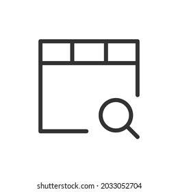 Thin line icon of appointment. Vector outline sign for UI, web and app. Concept design of appointment icon. Isolated on a white background.