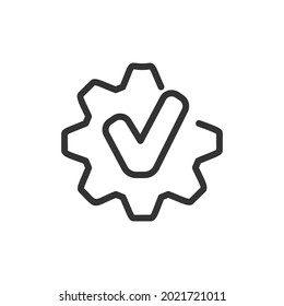 Thin line icon of approve. Vector outline sign for UI, web and app. Concept design of approve icon. Isolated on a white background.