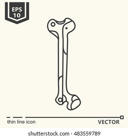 Thin line icon - Artificial bone. EPS 10. Isolated object