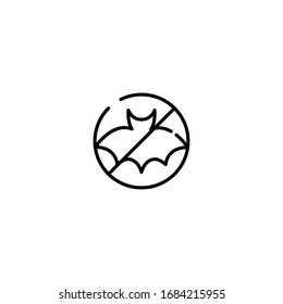  Thin line Icon Avoid animal, cow, chicken, pig , dog, bat, camel, snake,   Suitable for use on web apps, mobile apps, Vector illustration editable stroke . 64 x 64 pixel perfect on White Background