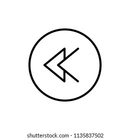 Thin line icon of back, arrow, direction. Editable vector stroke 64x64 Pixel.
