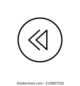 Thin line icon of back, arrow, direction. Editable vector stroke 64x64 Pixel.