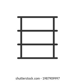 Thin line icon of barrel. Vector outline sign for UI, web and app. Concept design of barrel icon. Isolated on a white background.