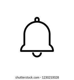 Thin line icon of Bell, Alarm, Notification, Reminder. Editable vector stroke 64x64 Pixel. 