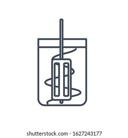 Thin Line Icon Beverages Industry, Mixing, Blending Liquid For Cooking