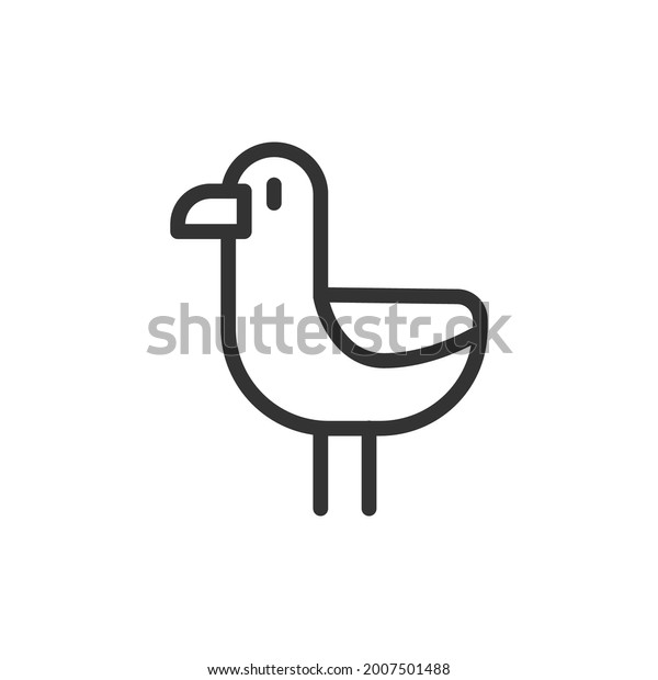 Thin\
line icon of bird. Vector outline sign for UI, web and app. Concept\
design of bird icon. Isolated on a white\
background.