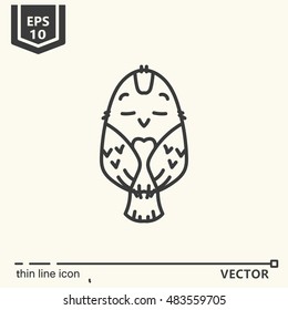 Thin line icon - birdie. EPS 10. Isolated object