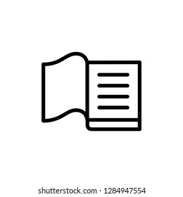 Thin line icon of book, paper, note, chek. Editable vector stroke 500x500 Pixel.