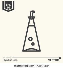 Thin line icon - bottle of oil. EPS 10 Isolated object