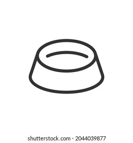 Thin line icon of bowl. Vector outline sign for UI, web and app. Concept design of bowl icon. Isolated on a white background.