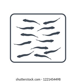 thin line icon breeding fish, fish farming, aquaculture, pool