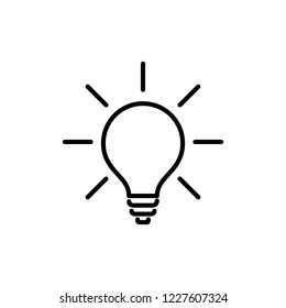 Thin line icon of Bulb, Idea, Lamp, Light, Electric. Editable vector stroke 64x64 Pixel. 