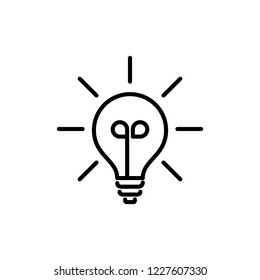 Thin line icon of Bulb, Idea, Lamp, Light, Electric. Editable vector stroke 64x64 Pixel. 
