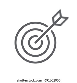 thin line icon business arrow aim vector flat banner icon profit reach the goal achieve business game illustration business people team work job search circle