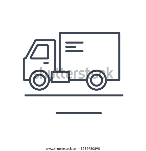 thin line icon cargo\
delivery truck