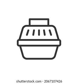 Thin line icon of carrier. Vector outline sign for UI, web and app. Concept design of carrier icon. Isolated on a white background.