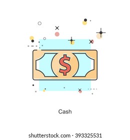 Thin Line Icon Cash. Vector format