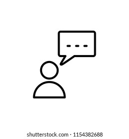 Thin line icon of chat, conversation, communication, message. Editable vector stroke 64x64 Pixel.