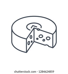 thin line icon cheese wheel